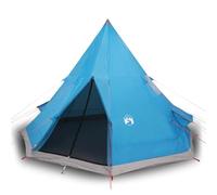 Qnhdfrt 4-Person Blue Teepee Camping Tent, 185T Polyester