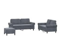 Qnhdfrt 4-Piece Dark Gray Velvet Living Room Sofa Set