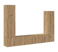 Qnhdfrt 4-Piece Floating TV Stand Set, Engineered Wood, Artisan Oak