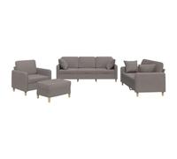 Qnhdfrt 4-Piece Modular Fabric Living Room Sofa Set, Taupe