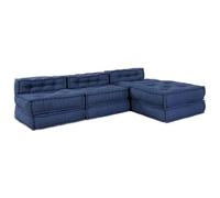 Qnhdfrt 4-Piece Modular Fabric Sectional Sofa, Indigo