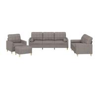Qnhdfrt 4-Piece Modular Fabric Sofa Set for Living Room, Taupe