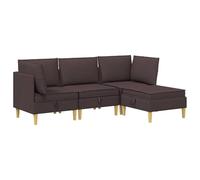 Qnhdfrt 4-Piece Modular Fabric Sofa with Storage Ottoman, Dark Brown