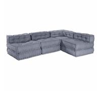 Qnhdfrt 4-Piece Modular Gray Fabric Sectional Sofa
