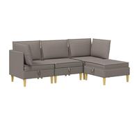 Qnhdfrt 4-Piece Modular Sectional Sofa with Storage Ottoman, Taupe Fabric