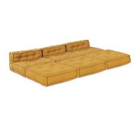 Qnhdfrt 4-Piece Modular Yellow Fabric Convertible Sectional Sofa