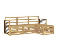 Qnhdfrt 4-Piece Solid Acacia Wood Outdoor Modular Sofa Set, White