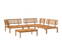 Qnhdfrt 4-Piece Solid Acacia Wood Patio Sofa Set