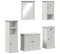 Qnhdfrt 4-Piece Solid Pine Wood Bathroom Furniture Set, Antique White