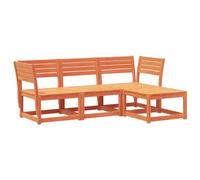 Qnhdfrt 4-Piece Solid Pine Wood Modular Patio Sofa, Brown