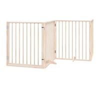 Qnhdfrt 4 pièces Barrière pour chien avec porte, barrière autoportante, pliable, 320 cm, barrière pour animaux de compagnie, en bois de peuplier pour salon, escalier et cuisine, 90 cm de hauteur