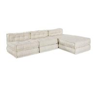 Qnhdfrt 4-Seat Modular Fabric Sectional Sofa, Cream