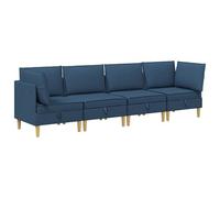 Qnhdfrt 4-Seat Modular Fabric Sofa with Storage, Blue