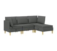 Qnhdfrt 4-Seat Modular Sectional Sofa with Storage Ottoman, Dark Gray