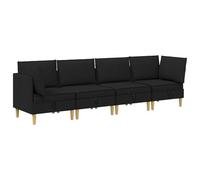 Qnhdfrt 4-Seater Modular Sofa with Storage, Black Fabric Couch