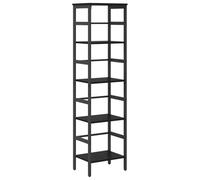 Qnhdfrt 4-Tier Black Oak Bookshelf, Engineered Wood & Steel Frame