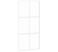 Qnhdfrt 40x81 White Aluminum & Tempered Glass Sliding Barn Door