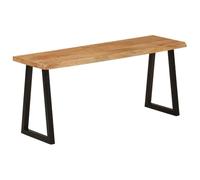 Qnhdfrt 41-inch Live Edge Solid Acacia Wood Dining Bench with Steel Legs