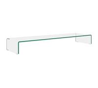 Qnhdfrt 43-inch Clear Tempered Glass TV Stand & Monitor Riser