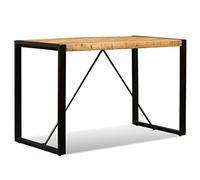 Qnhdfrt 47" Rectangular Mango Wood Dining Table with Black Steel Legs