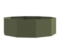 Qnhdfrt 47x14 inch Round Steel Raised Garden Bed, Olive Green