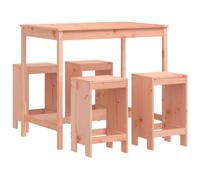 Qnhdfrt 5-Piece Douglas Fir Wood Patio Bar Set