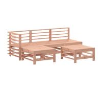 Qnhdfrt 5-Piece Solid Douglas Fir Wood Modular Patio Sofa Set