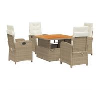 Qnhdfrt 5-Piece Wicker Patio Dining Set with Lift-Top Table