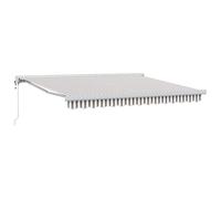 Qnhdfrt 500x300 cm Manual Retractable Patio Awning, Light Gray and White