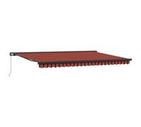 Qnhdfrt 500x300cm Manual Retractable Awning, Red and Black