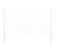 Qnhdfrt 50x1.4m Silver Powder-Coated Steel Garden Fence with 88 Posts