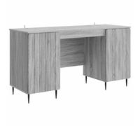 Qnhdfrt 56-inch Engineered Wood Computer Desk with Storage, Sonoma Gray