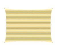 Qnhdfrt 5x6m Rectangular HDPE Sun Shade Sail, Yellow and White