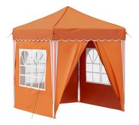 Qnhdfrt 6.4x6.4 Ft Orange Pop-Up Canopy Tent with 4 Sidewalls