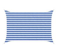 Qnhdfrt 6.5x11.5 ft Blue and White HDPE Rectangular Sun Shade Sail