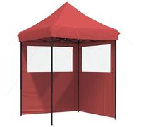 Qnhdfrt 6.6x6.6 Ft Pop Up Canopy Tent, Adjustable Steel Frame, Burgundy