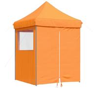Qnhdfrt 6.6x6.6ft Orange Pop-Up Canopy Tent with Wheeled Bag