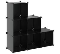 Qnhdfrt 6-Cube Modular Storage Organizer, Black Plastic and Steel