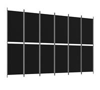 Qnhdfrt 6-Panel Folding Room Divider, 10x6.5ft Black Fabric & Iron