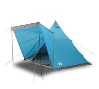 Qnhdfrt 6-Person Waterproof Teepee Tent with Rainfly & E-Port, Blue