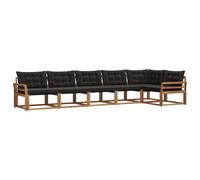 Qnhdfrt 6-Piece Acacia Wood & Textilene Modular Patio Sofa Set