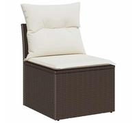 Qnhdfrt 6-Piece Modular PE Rattan Patio Sofa Set, Brown & Cream