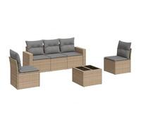Qnhdfrt 6-Piece Modular Rattan Patio Sofa Set with Storage Box