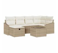 Qnhdfrt 6-Piece Modular Wicker Patio Sofa Set with Table