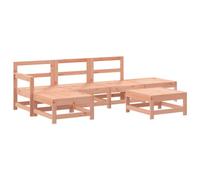 Qnhdfrt 6-Piece Solid Douglas Fir Wood Modular Outdoor Sofa Set