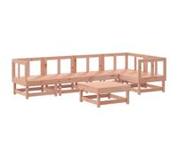 Qnhdfrt 6-Piece Solid Douglas Fir Wood Outdoor Modular Sofa Set
