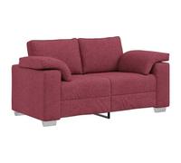 Qnhdfrt 63-inch Fabric 2-Seater Sofa with Metal Frame, Burgundy