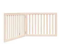 Qnhdfrt 63-inch Foldable Poplar Wood Dog Gate, Freestanding Pet Fence