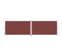 Qnhdfrt 6x20 ft Double-Sided Retractable Side Awning, Brown Steel Frame