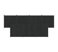 Qnhdfrt 7-Panel Black WPC Garden Privacy Fence Kit
